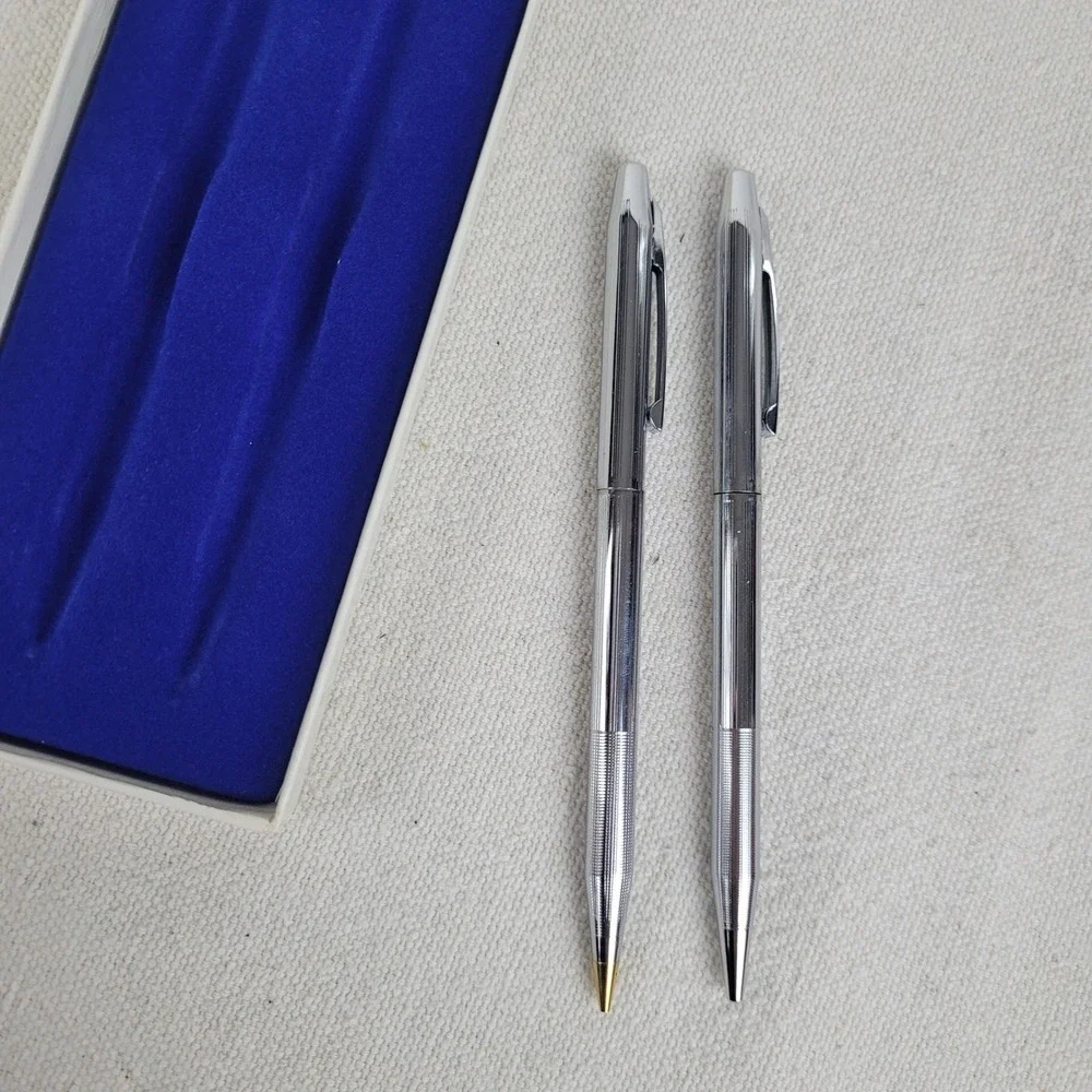 Vintage Montgomery Ward Centennial Pen and Pencil‎ Set Silver Tone Original Box